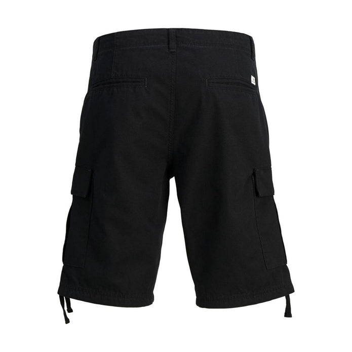Black Cotton Bermuda Shorts