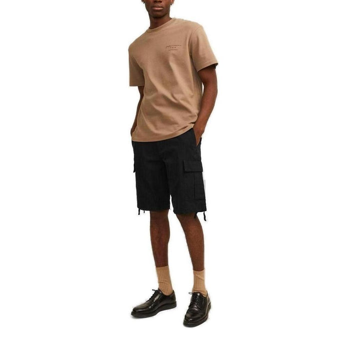 Black Cotton Bermuda Shorts