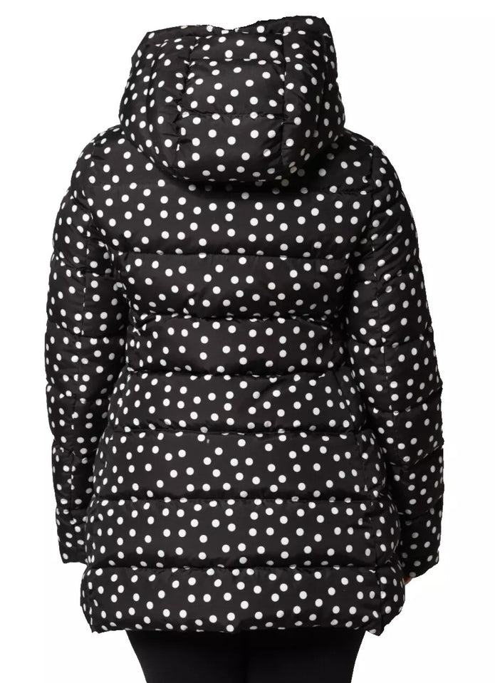 Black Polyester Hooded Reversible Jacket