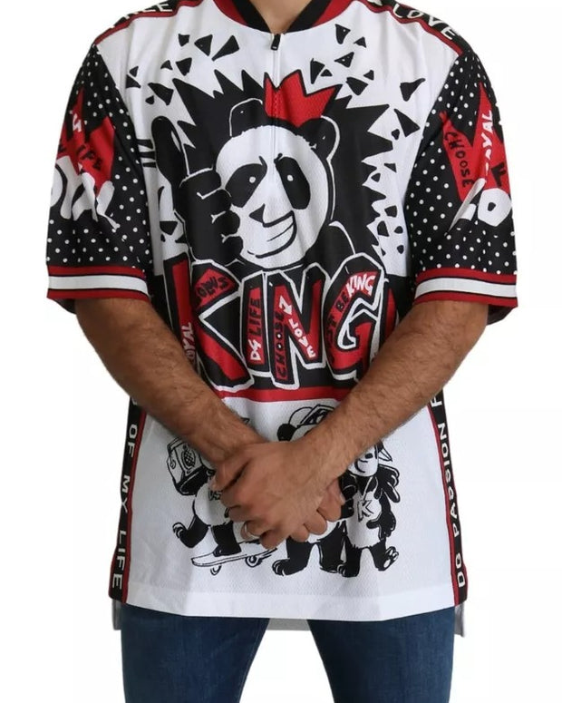 White King Panda Polyester T-shirt Top