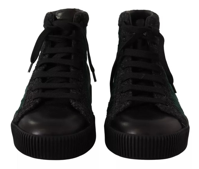 Green Corduroy High Tops Sneakers Mens Casual Shoes