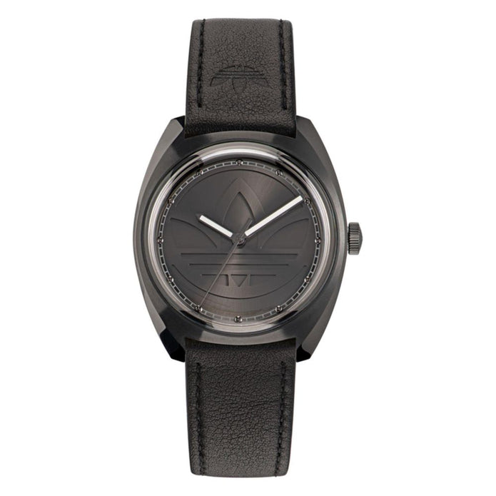 Black Leather Dress Watch