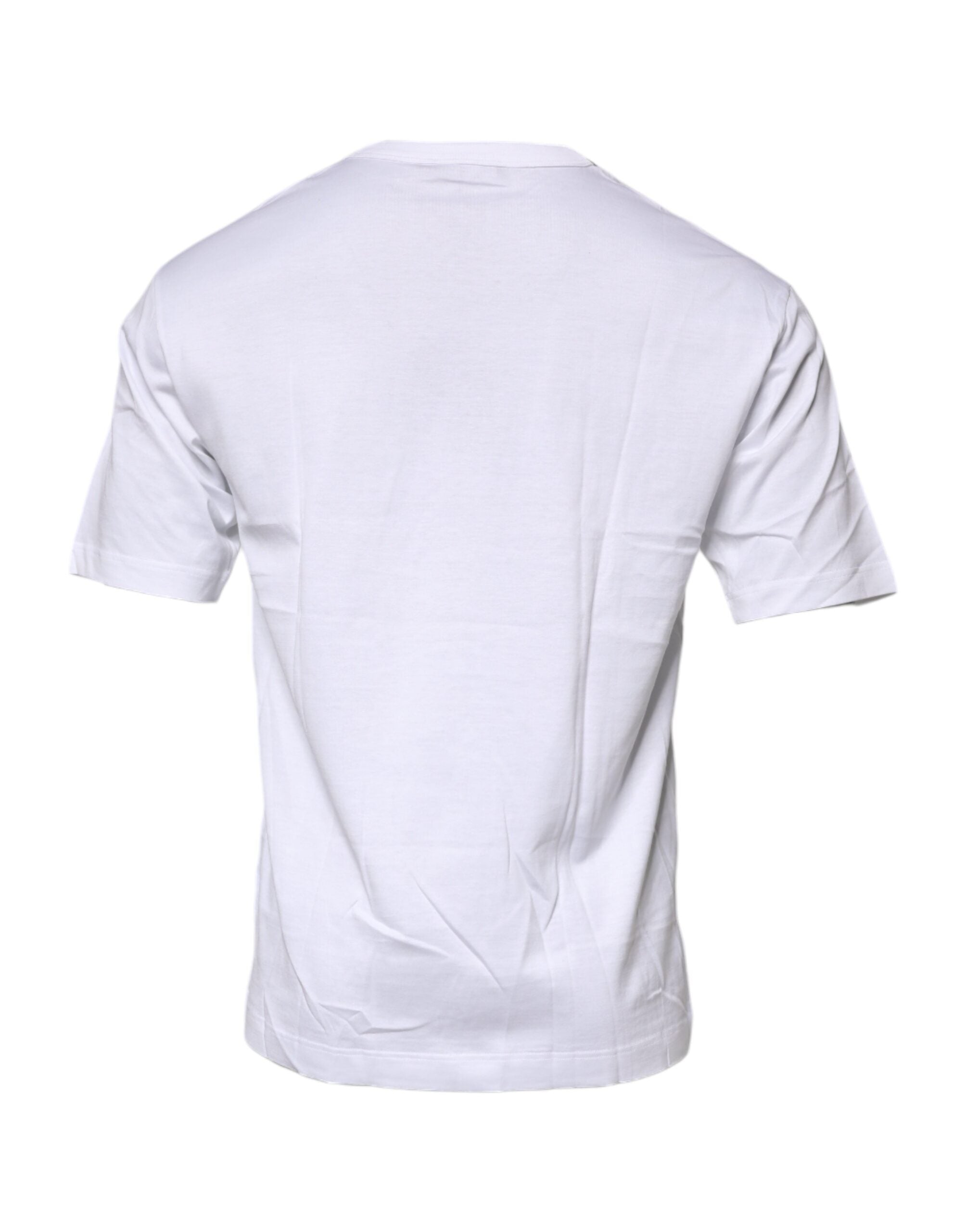 White Floral Print Cotton Crew Neck T-shirt