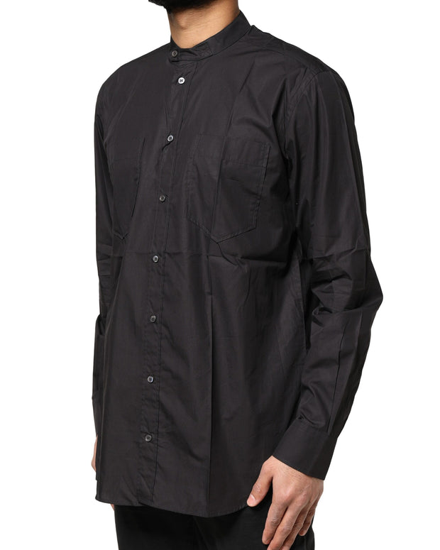 Black Cotton Button Down Men Casual Shirt