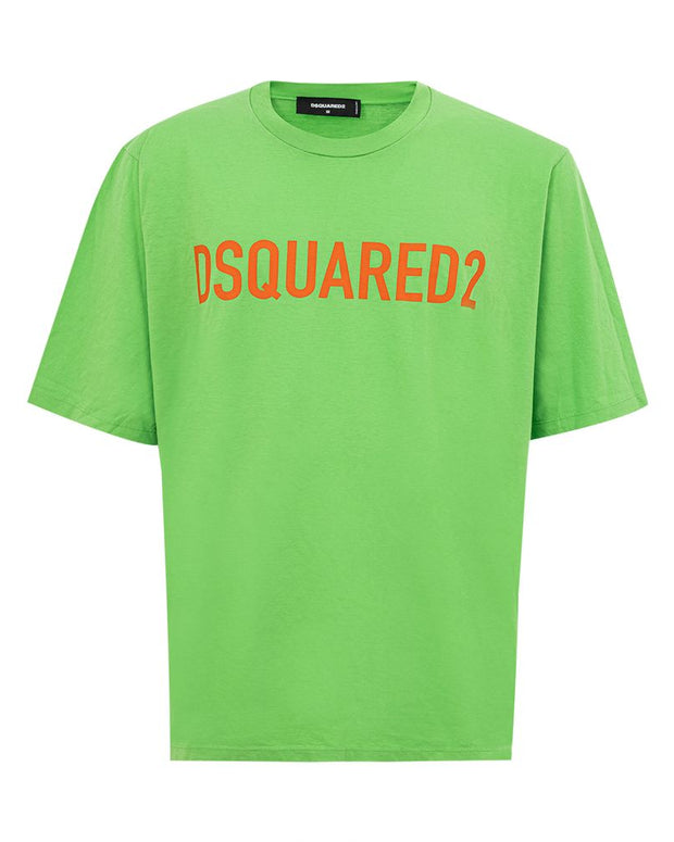 Electric Green Cotton Tee for Men