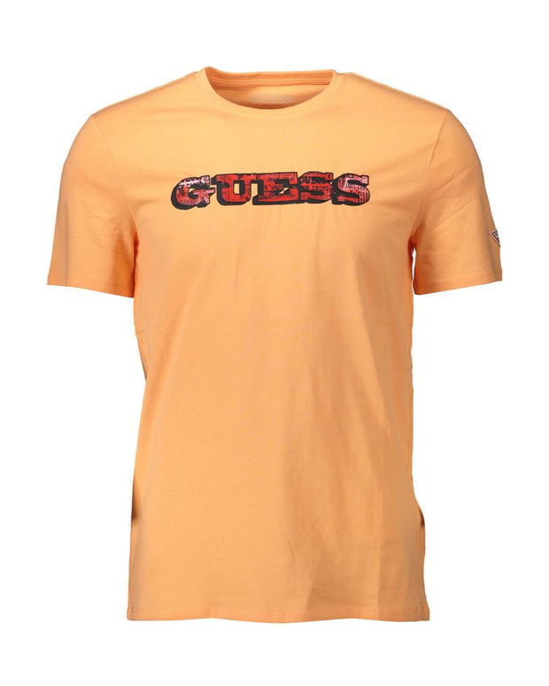 Orange Cotton Men T-Shirt