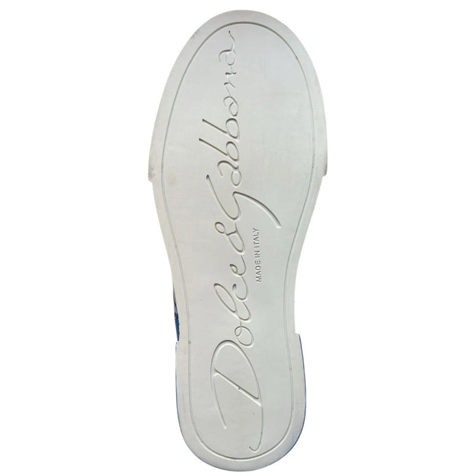 White Blue Logo Portofino Sneakers Shoes
