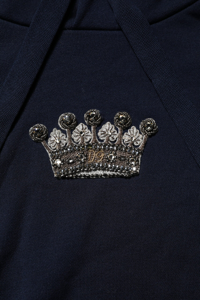 Black Crown Cotton Hooded Sweatshirt Sweater