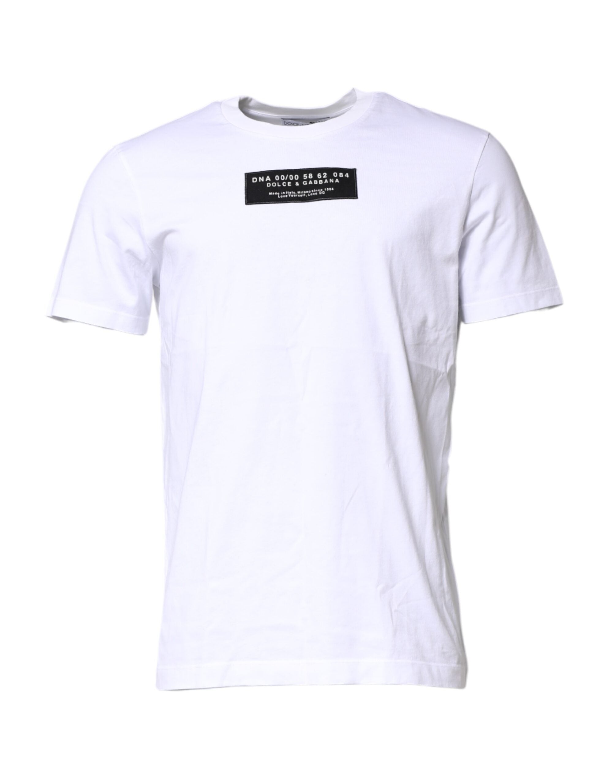 White Cotton Logo Patch Crew Neck T-shirt