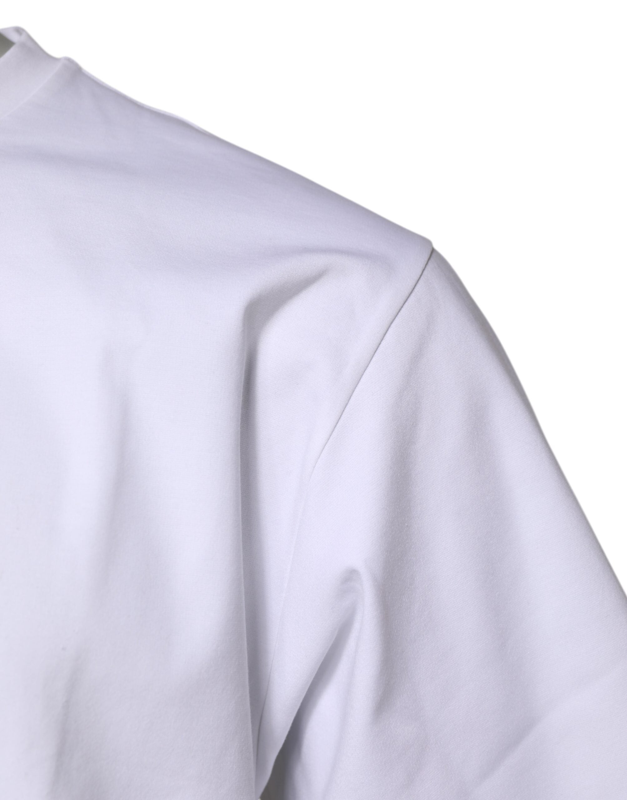 White Cotton Short Sleeves Crew Neck T-shirt