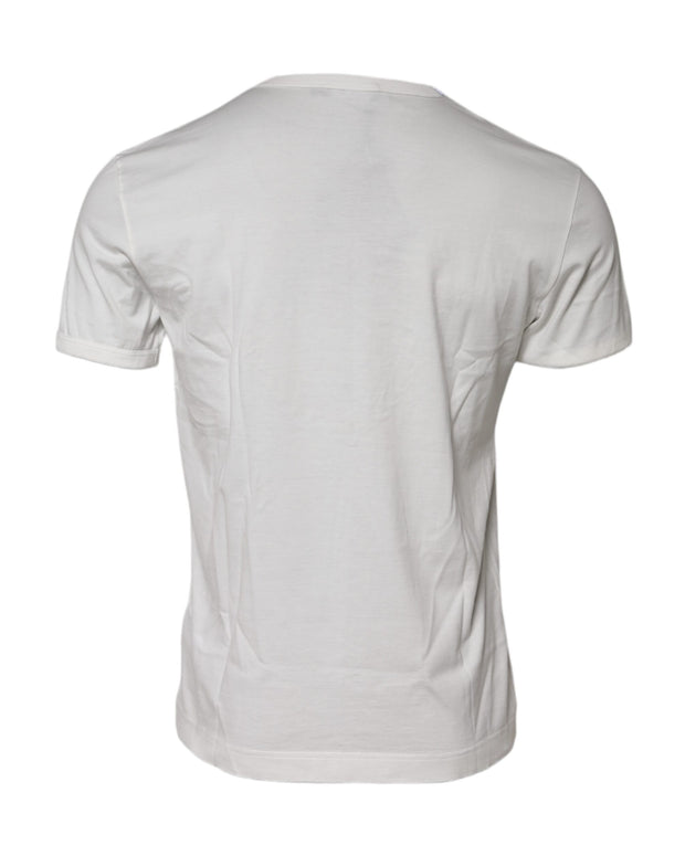 White Cotton DG Crown Embossed T-shirt