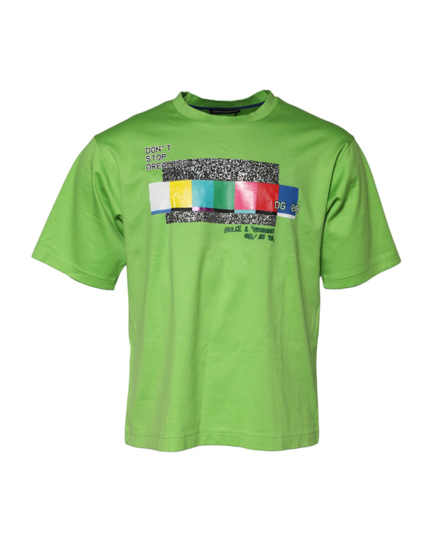 Green Graphic Printed Round Neck T-shirt