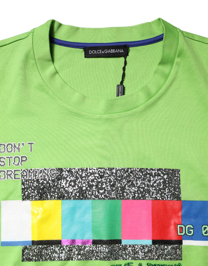 Green Graphic Printed Round Neck T-shirt