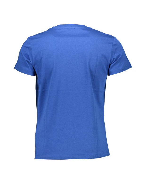 Blue Cotton Men T-Shirt