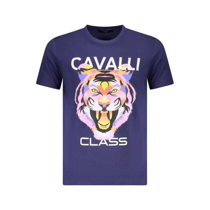 Blue Cotton Men T-Shirt