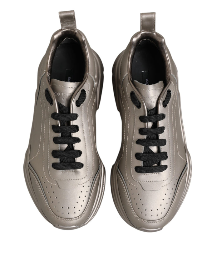 Silver DAYMASTER Leather Men Sneakers Shoes
