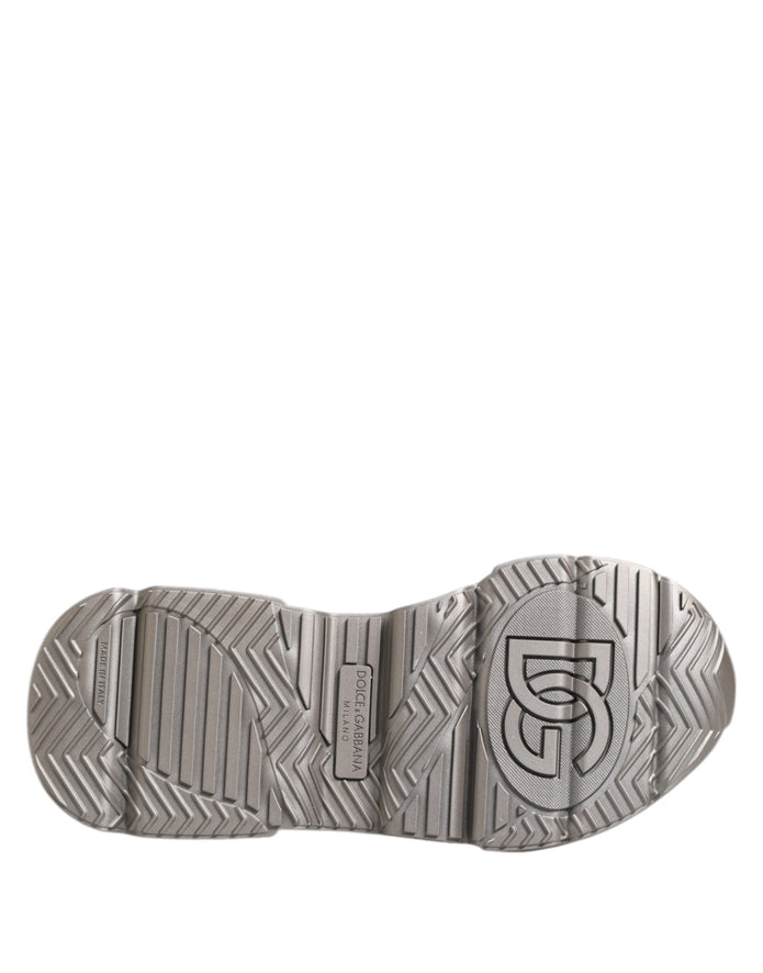 Silver DAYMASTER Leather Men Sneakers Shoes