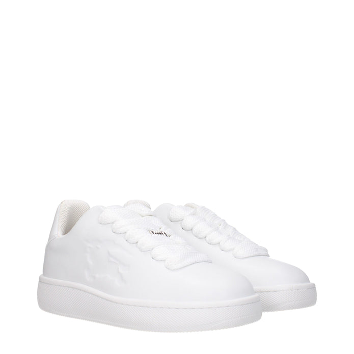 White Leather Low Top Sneakers
