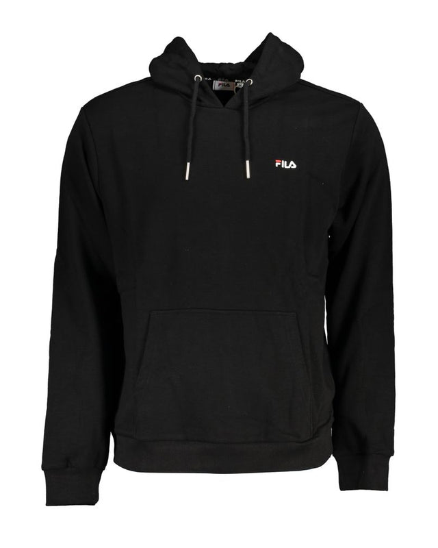 Black Cotton Men Sweater with Hood