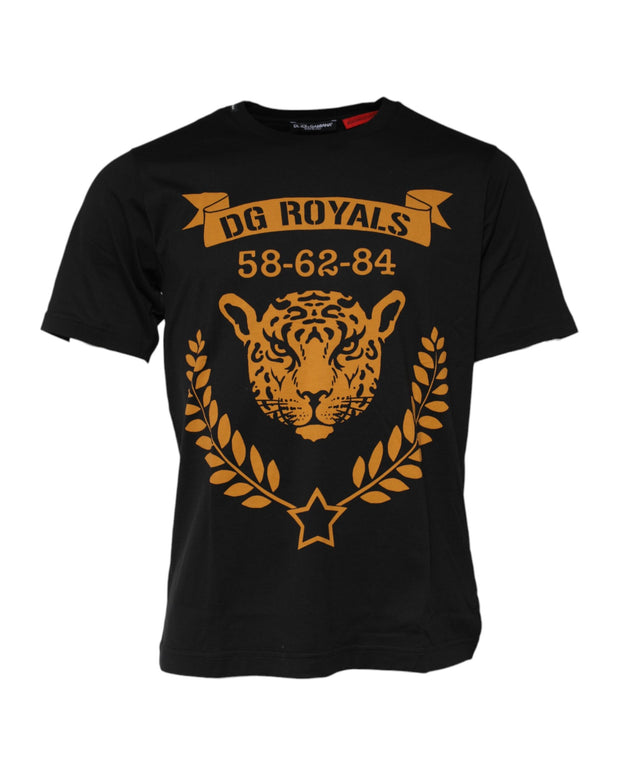 Black DG Royals Cotton Crew Neck T-shirt