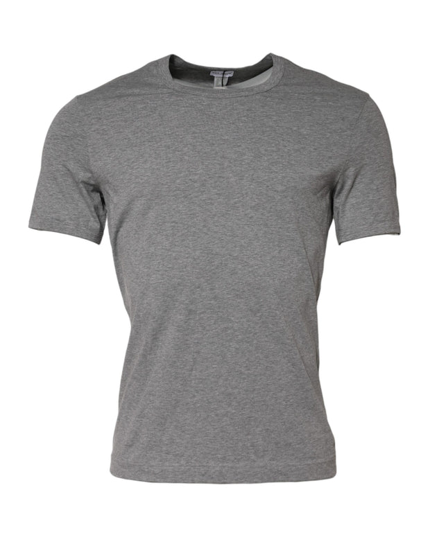 Gray Crew Neck Short Sleeves Underwear T-shirt