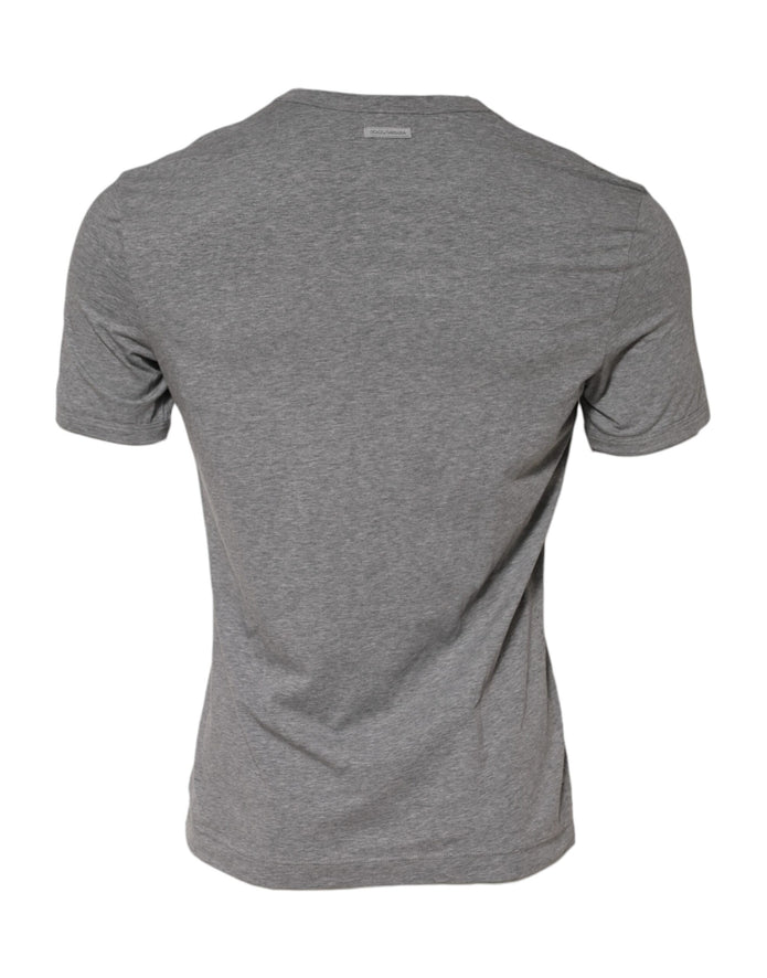 Gray Crew Neck Short Sleeves Underwear T-shirt