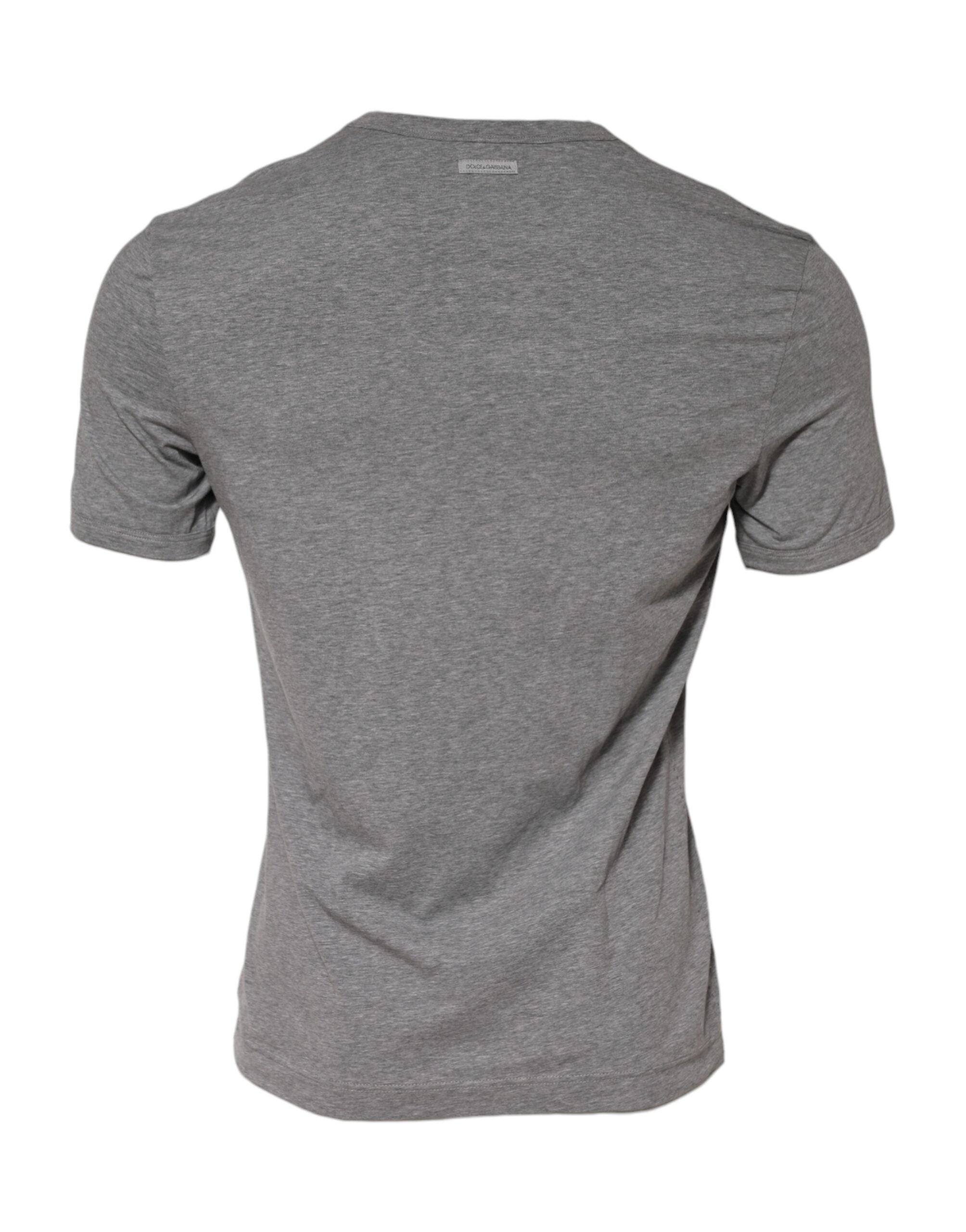 Gray Crew Neck Short Sleeves Underwear T-shirt