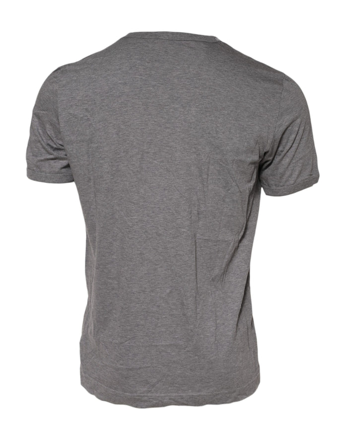 Gray #DGFamily Cotton Crew Neck T-shirt