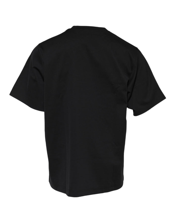 Black DG Logo Print Cotton Crew Neck T-shirt