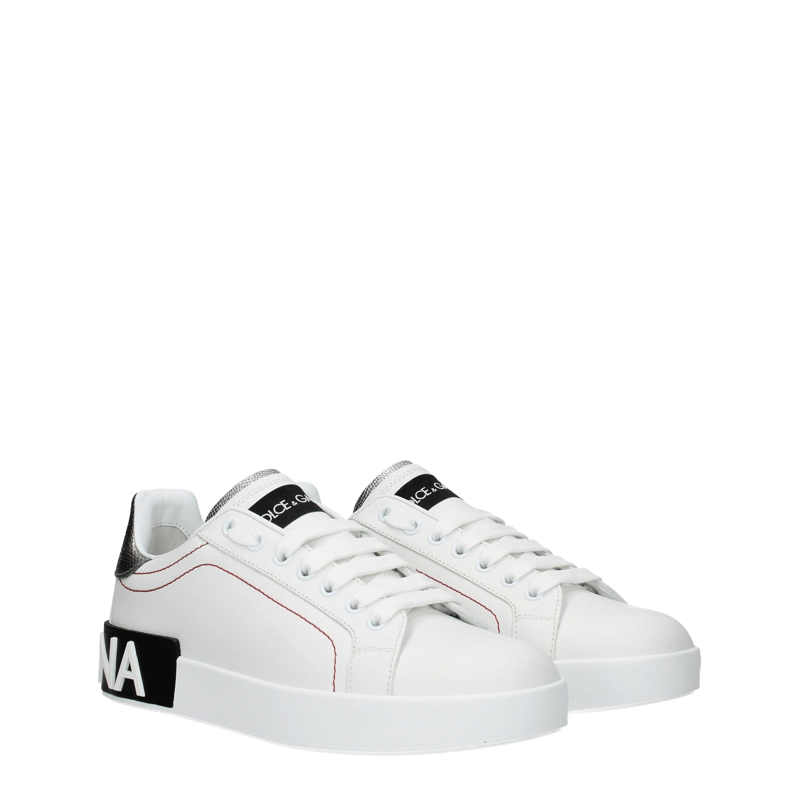 White Leather Low Top Sneakers