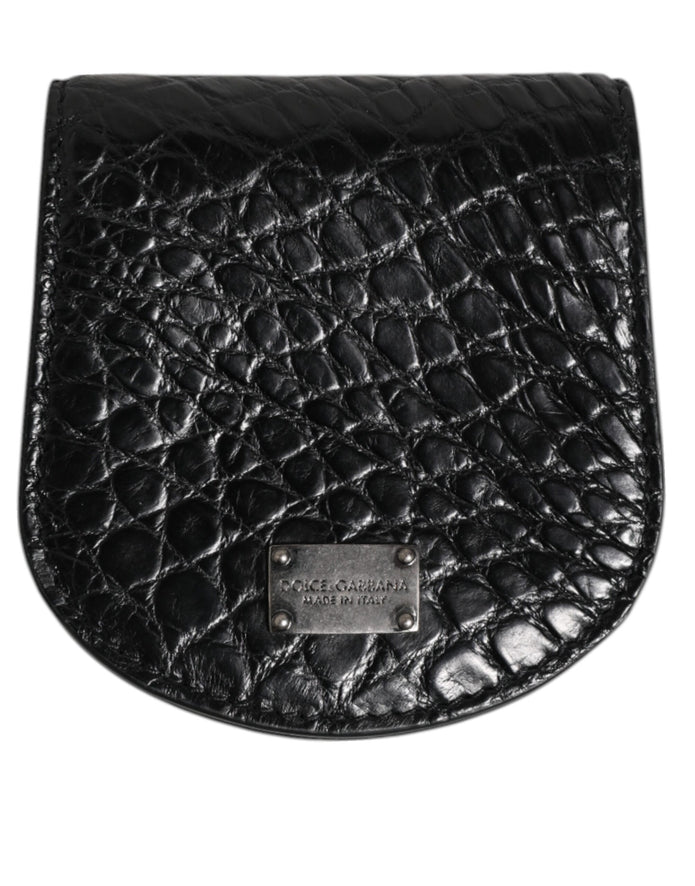 Black Exotic Skin Coin Condom Case Holder Pocket Wallet