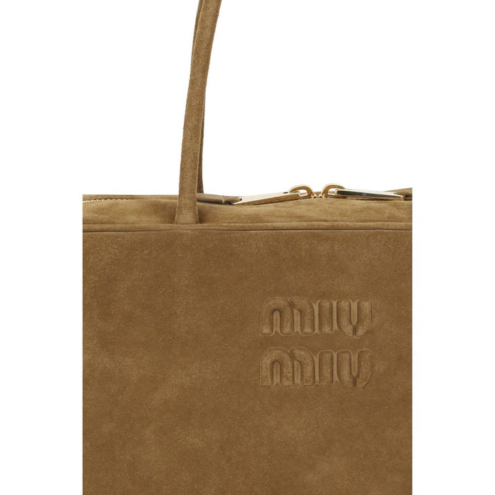 Beige Calf Leather Bos Taurus Handbag