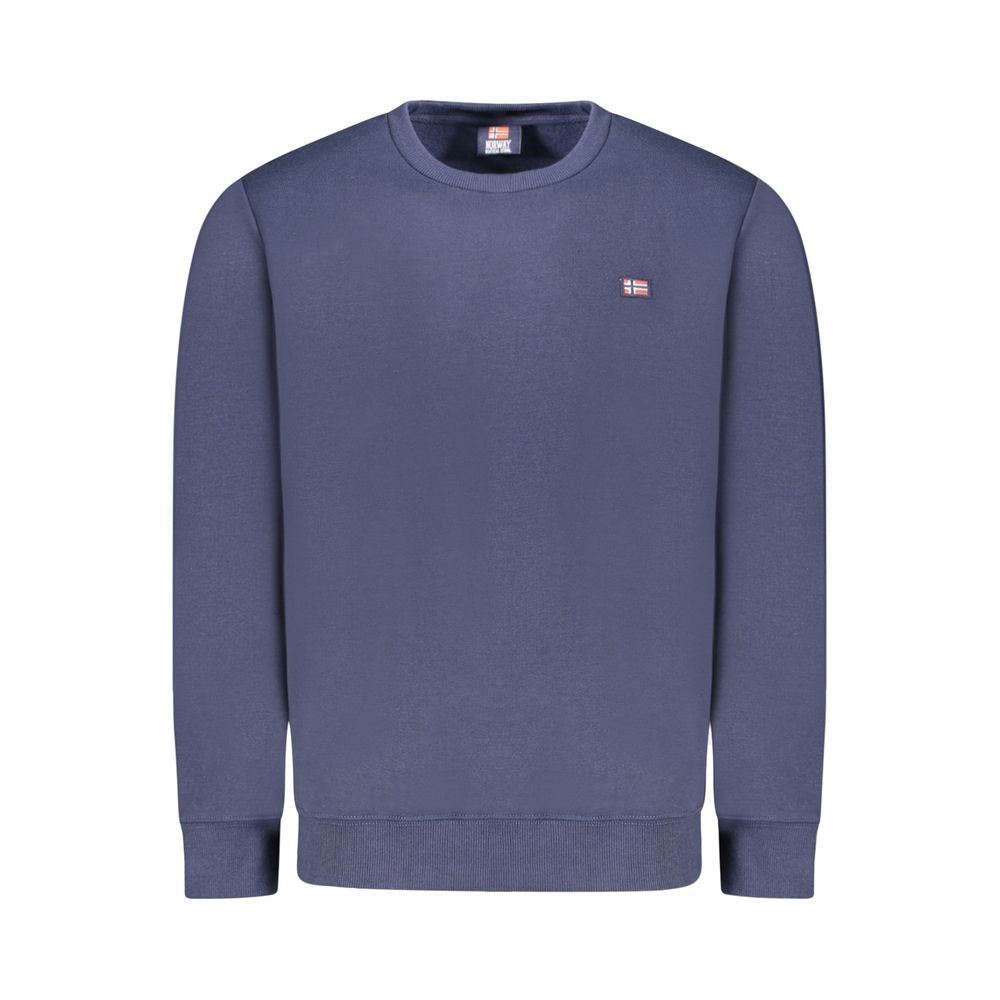 Blue Cotton Men Sweater