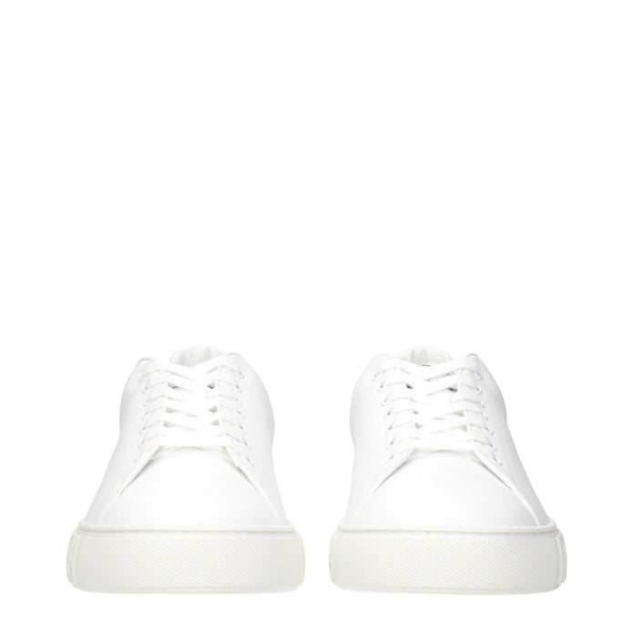 White Leather Low Top Sneakers