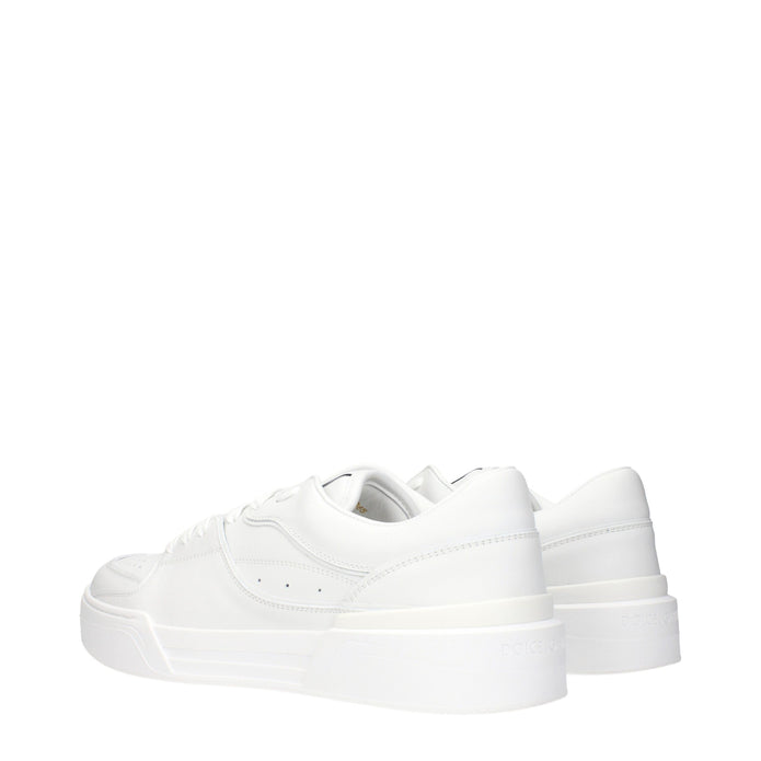 White Leather Low Top Sneakers