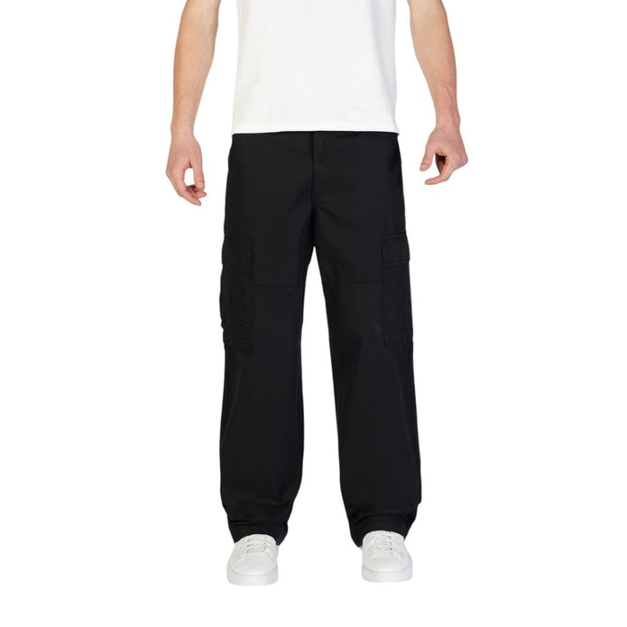 Black Cotton Cargo Pants