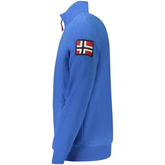 Blue Polyester Men Sweater