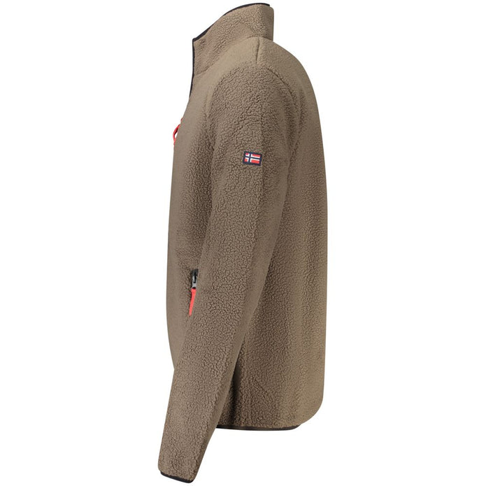 Brown Polyester Men Sweater