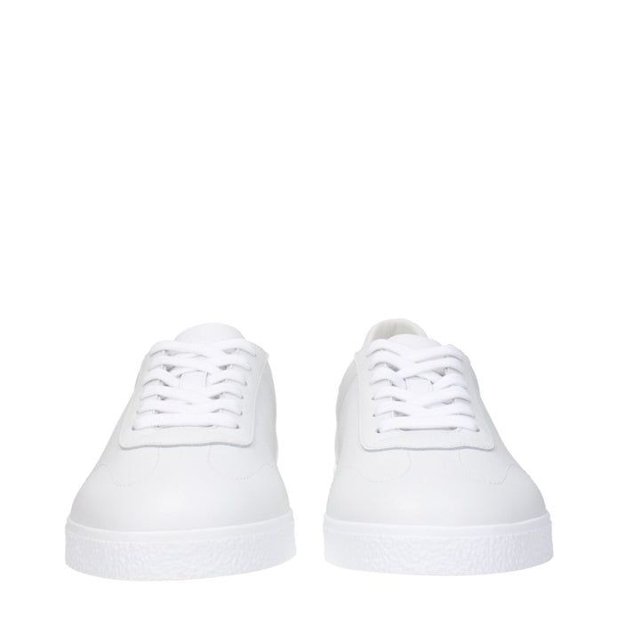 White Leather Low Top Sneakers