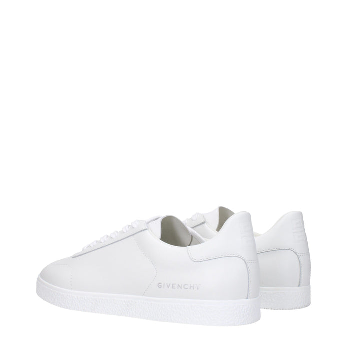 White Leather Low Top Sneakers