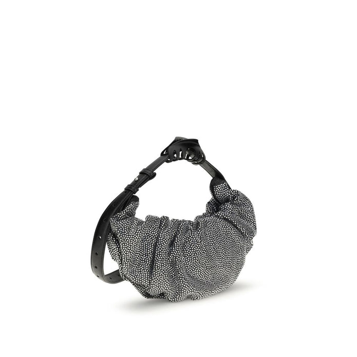 Silver Cotton Shoulder Bag