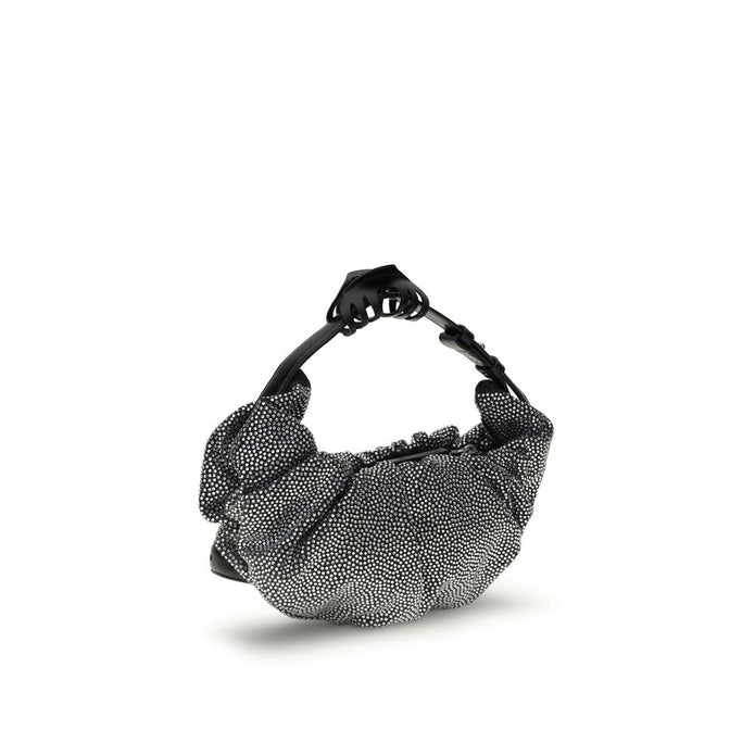 Silver Cotton Shoulder Bag