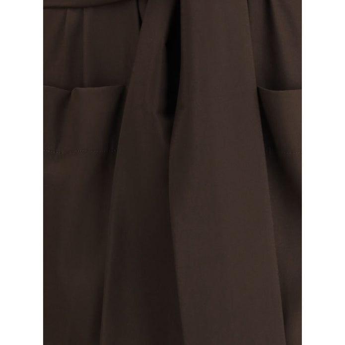 Brown Silk Casual Dress