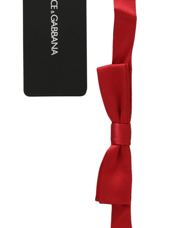 Red 100% Silk Slim Adjustable Neck Papillon Bow Tie