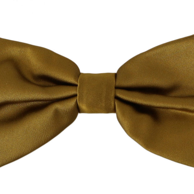 Elegant Mustard Silk Bow Tie