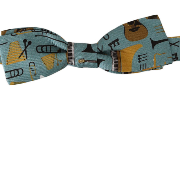 Elegant Mint Green Jazz Club Silk Bow Tie