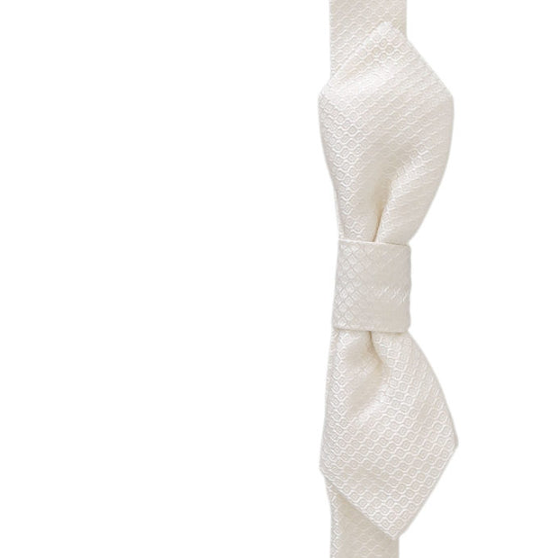 Elegant White Silk Bow Tie