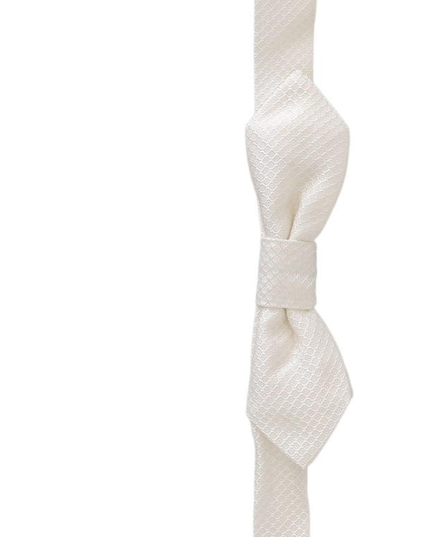 White 100% Silk Slim Adjustable Neck Papillon Men Tie