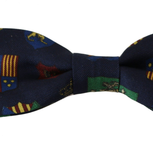 Exquisite Silk Bow Tie in Blue Flags Print