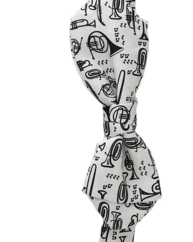 White Instruments Adjustable Neck Papillon Men Bow Tie